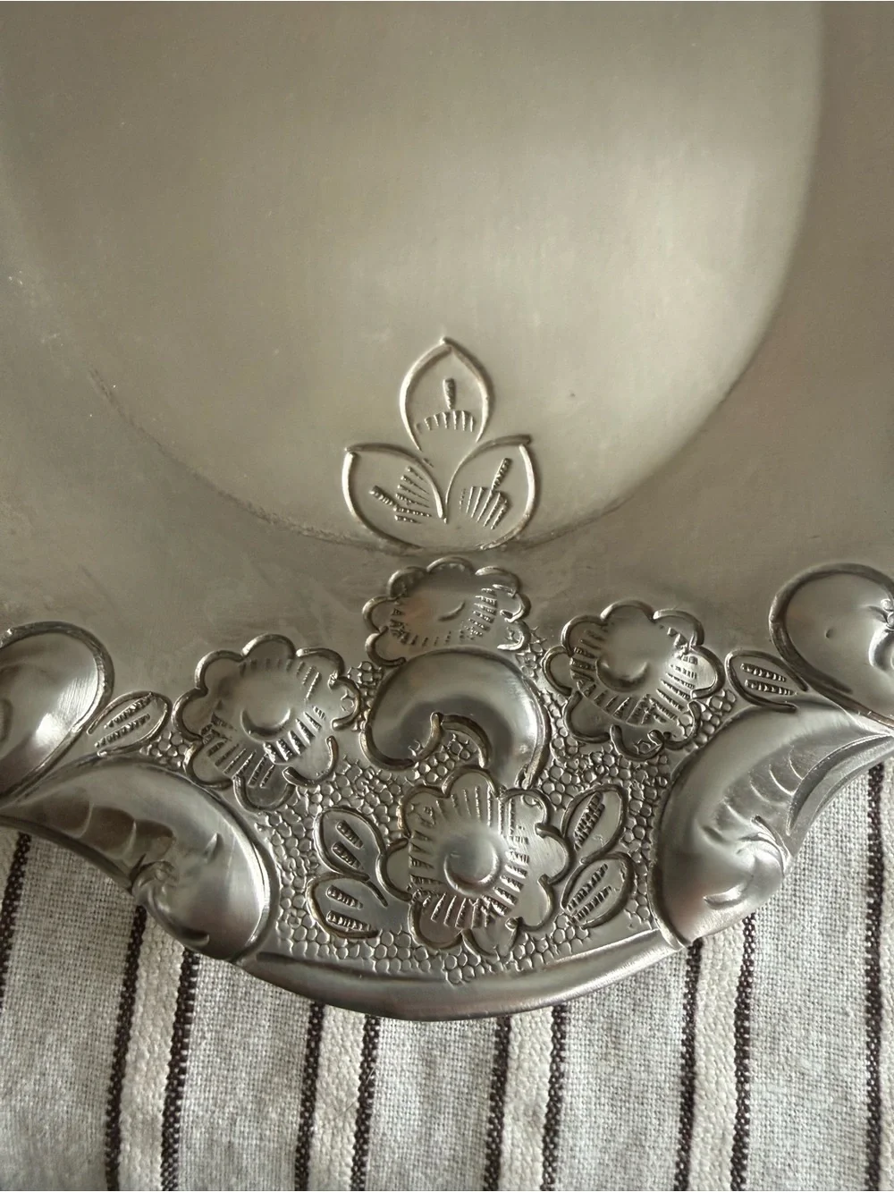 Pottery Barn Silver-Tone Decorative Platter